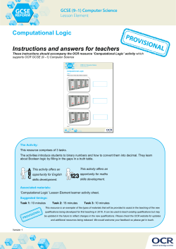 Computational logic - Teacher instructions