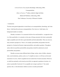 Consequentialism - Peter Vallentyne