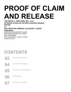 proof of claim and release - Halliburton EPJ Fund Securities Litigation