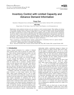 Inventory Control with Limited Capacity and Advance Demand