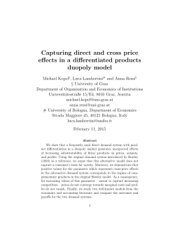 Capturing direct and cross price effects in a differentiated products