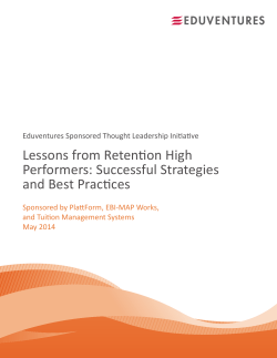 Lessons from Retention High Performers: Successful Strategies and