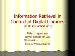 Information Retrieval in Context of Digital Libraries