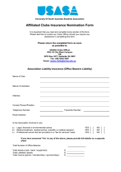 clubs insurance form
