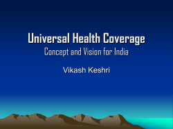 Universal Health Coverage Concept and Vision for India
