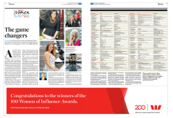 The game changers - 100 Women of Influence