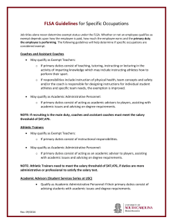 FLSA Guidelines for Specific Occupations