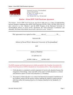 Student/School BSW Field Practicum Agreement