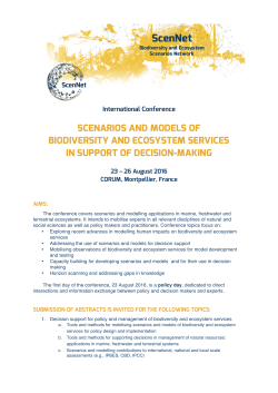 scenarios and models of biodiversity and ecosystem services in