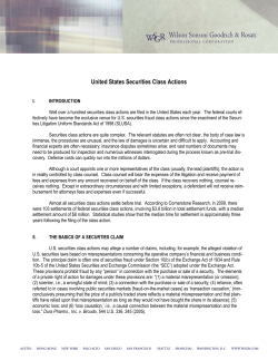 United States Securities Class Actions