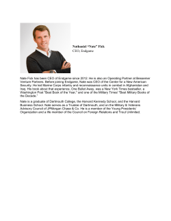 Nathaniel &ldquo;Nate&rdquo; Fick CEO, Endgame