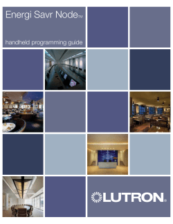Lutron Energi Savr Node handheld programming guide (040384)