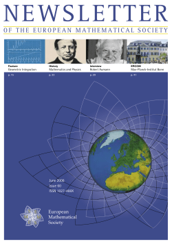 OF THE EUROPEAN MATHEMATICAL SOCIETY