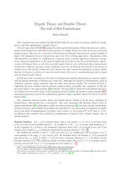 Ergodic Theory and Number Theory