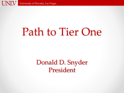 Path to Tier One presentation - University of Nevada, Las Vegas