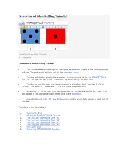 Overview of Dice Rolling Tutorial