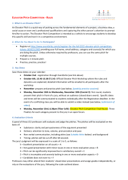 ELEVATOR PITCH COMPETITION - RULES 1. What Is an Elevator