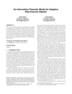 An Information-Theoretic Model for Adaptive Side