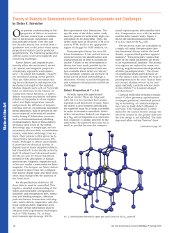 Theory of Defects in Semiconductors