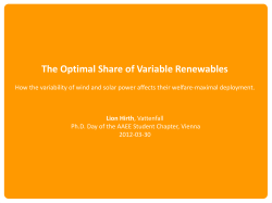 The Optimal Share of Variable Renewables - EEG, TU-Wien