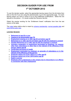 DECISION GUIDER FOR USE FROM