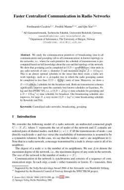 LNCS 4288 - Faster Centralized Communication in Radio Networks