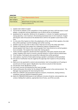 25 DEBATING Event Type Team