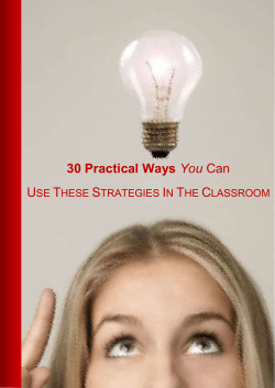 Strategy 1: Clear Lesson Goals - Australian Society for Evidence