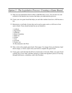 Option 3 - The Legislative Process: Creating a Game Board