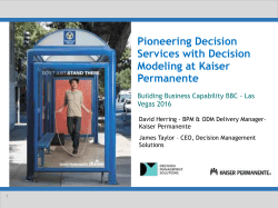 Pioneering Decision Services with Decision Modeling at Kaiser