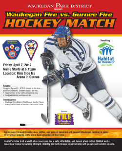 Friday, April 7, 2017 Game Starts at 6:15pm Location: Rink Side Ice