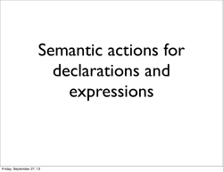 Semantic actions for declarations and expressions