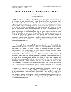 Sample Title of a Sample Paper - International Journal for Dialogical