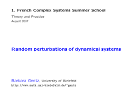 Random perturbations of dynamical systems