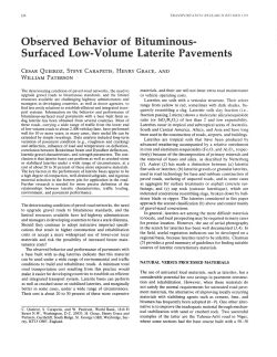 Observed Behavior of Bituminous