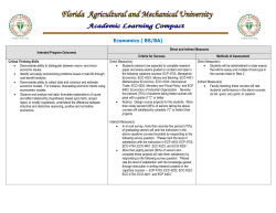 Economics ( BS/BA) Intended Program Outcomes Direct and Indirect