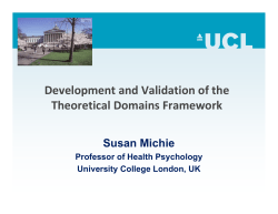 Development and Validation of the Theoretical Domains Framework