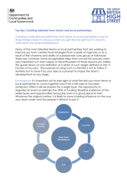 Top tips: Creating talented Town Teams and local partnerships