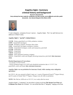 Angelica Sigler--Summary criminal history and