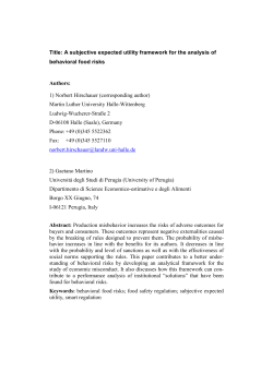 A subjective expected utility framework for the analysis of behavioral