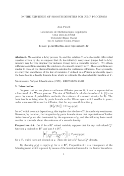 ON THE EXISTENCE OF SMOOTH DENSITIES FOR JUMP