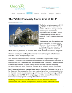 The &ldquo;Utility Monopoly Power Grab of 2014