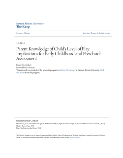 Parent Knowledge of Child`s Level of Play - The Keep