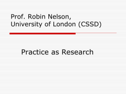 Practice as Research