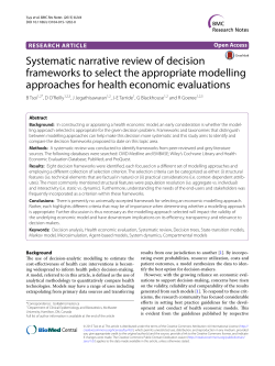 Systematic narrative review of decision frameworks to select the