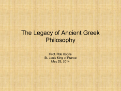 The Legacy of Ancient Greek Philosophy: Aristotle
