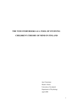 the tom storybooks as a tool of studying children`s theory of