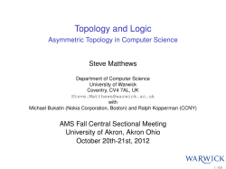 Topology and Logic - Department of Computer Science