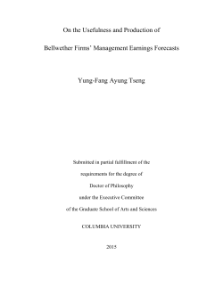 On the Usefulness and Production of Bellwether Firms` Management