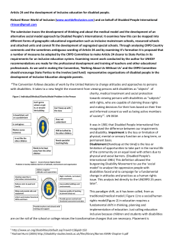 Article 24 and the development of inclusive education for